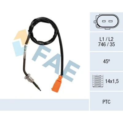 Bilde av FAE 68035 Sensorer etter sotpartikkelfilter VOLKSWAGEN: Polo V Hatchback, SKODA: Roomster, Fabia 2, AUDI: A1 Hatchback
