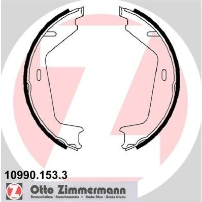 Bilde av ZIMMERMANN 10990.153.3 Handbromsbackar Bildet viser leveranseinnholdet VOLVO: XC90 I, XC70 I Cross Country, V70 2