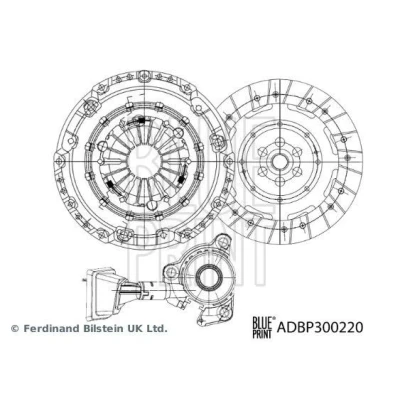 Bilde av BLUE PRINT ADBP300220 Clutch tre deler med sentral utkobling, syntetisk fett 241mm PEUGEOT: 508 I SW, 3008 I, 5008 CITROËN: Berlingo II Van