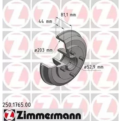 Bilde av ZIMMERMANN 250.1765.00 Bremsetrommel 243 FORD: Focus Mk1 Hatchback