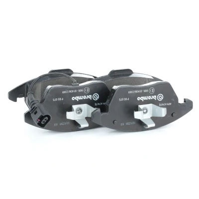 Bilde av BREMBO P 85 075 Bremseklosser inkl. slitasjevarselkontakt med kolbleklips uten tilbehør VOLKSWAGEN: Touran I, GOLF 6, Scirocco III