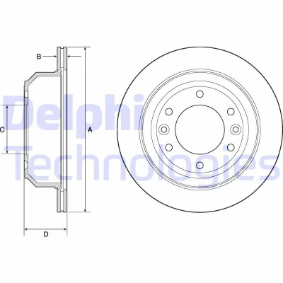 Bilde av DELPHI BG4692C Bremseskiver 324 18 6 ventilert belagt ubehandlet uten hjullager, ABS sensorring HYUNDAI: H 1 Cargo, Travel