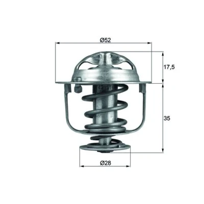 Bilde av MAHLE ORIGINAL TX 119 82D Termostat 82 52 med tetning HONDA: CR V 3, PRELUDE 4, CIVIC 8 Hatchback