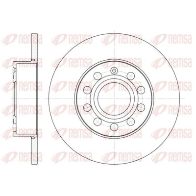 Bilde av REMSA 6650.00 Bremseskiver bakaksel 259,8, 259,8 11,9 9 fullt ut VOLKSWAGEN: Caddy 3, Touran I, Golf 5, SKODA: Octavia 2 Combi, Superb II Stasjonsvogn