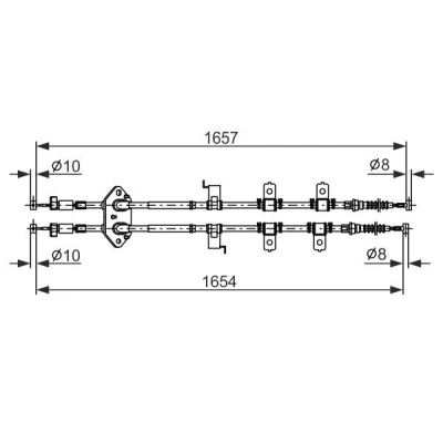 Bilde av BOSCH 1 987 482 896 Bremsekabel 1657, 1654 MAZDA: 6 Hatchback