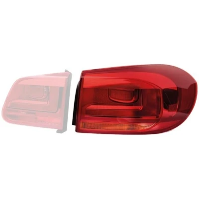Bilde av HELLA 2SD 010 738 101 Baklykter høyre ytre del, øvre del P21W 12 rød/gul med lyspære, pæreholder VOLKSWAGEN: Tiguan I