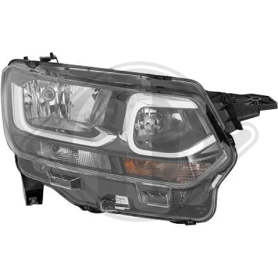 Bilde av DIEDERICHS 4014780 Frontlykter høyre H7/H1 Halogen med kjørelys for høyrekjøring motor høydejustering hovedlys