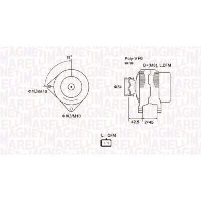 Bilde av MAGNETI MARELLI 063731879010 Dynamo 12V 90A PEUGEOT: Partner II Van, Boxer Minibuss, 207 Hatchback, CITROËN: Berlingo