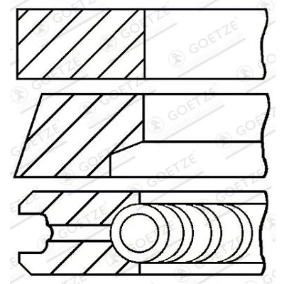 Bilde av GOETZE ENGINE 08 524900 00 Stempelringsett 80,5