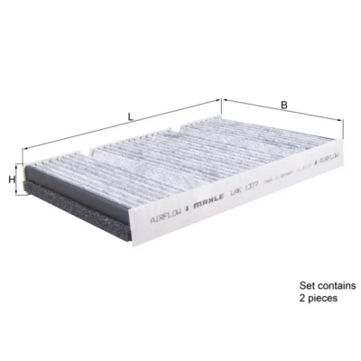 Bilde av MAHLE ORIGINAL LAK 1377/S Kupéfilter Karbonfilter 270,0 183 30,0 MERCEDES BENZ: S Klasse Sedan