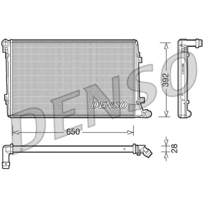 Bilde av DENSO DRM32019 Radiator 650 392 28 VOLKSWAGEN: Touran I, Passat B6 Variant, Caddy 3, AUDI: A3 Sportback, Hatchback
