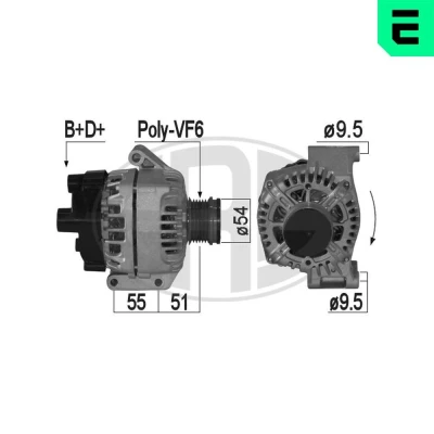 Bilde av ERA 209225A Dynamo 14V 120A FIAT: 500 Hatchback, Punto Evo Panda III ALFA ROMEO: MiTo