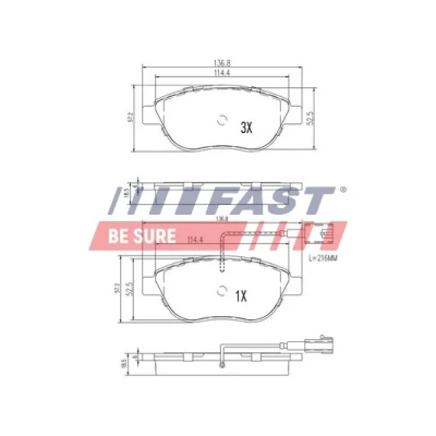 Bilde av FAST FT29113 Bremseklosser framaksel med integrert slitasjesensor PEUGEOT: 207 Hatchback, 307 Stasjonsvogn, SW, CITROËN: C4 I Coupé
