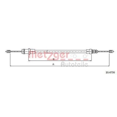 Bilde av METZGER 10.4736 Bremsekabel foran 500/305 COFLE CITROËN: Jumpy II MPV, I PEUGEOT: Expert Van, 807,