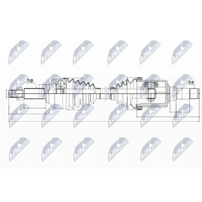 Bilde av NTY NPW FR 073 Drivaksel framaksel venstre, 752 FORD: Tourneo Custom V362 Minibuss, Transit Van