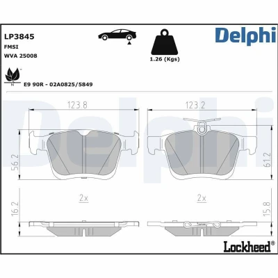 Bilde av Bremseklosser sett DELPHI LP3845
