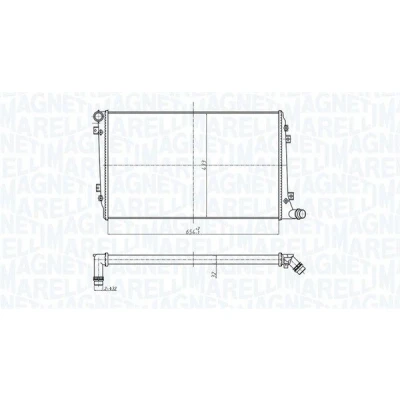Bilde av MAGNETI MARELLI 350213167300 Radiator 650 433 32 Kjøleribber satt sammen mekanisk VOLKSWAGEN: Touran I, Passat B6 Variant, Caddy 3