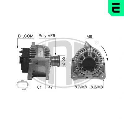 Bilde av ERA 210477A Dynamo 14V 110A RENAULT: MEGANE 3 Grandtour, Kangoo I Express, 2 Kombi, PEUGEOT: 307 SW, 308 Hatchback