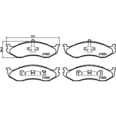 Bilde av HELLA 8DB 355 008 231 Bremseklosser ikke klargjort for slitasjeindikator JEEP: Grand Cherokee I, II, WRANGLER 2