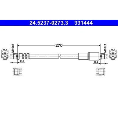 Bilde av Bremseslange, Framaksel, audi 100 c4 avant, sedan, a6 c4, 4A0 611 707