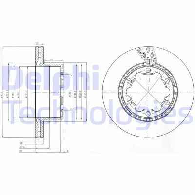 Bilde av DELPHI BG9015 Bremseskiver 303 28 6 ventilert oljet ubehandlet uten hjullager, ABS sensorring MERCEDES BENZ: Sprinter 5 T Van, 3.5 Van
