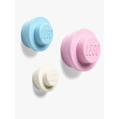 Bilde av LEGO Knagg 3 pack, Blå/Rosa/Hvit På Veggen
