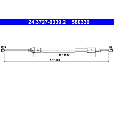 Bilde av ATE 24.3727 0339.2 Bremsekabel 1850 PEUGEOT: Partner I Combispace