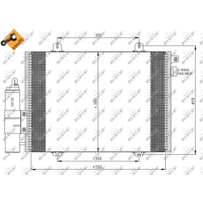 Bilde av NRF EASY FIT 35379 Kondensator med tørker, tetningsring Aluminium 510