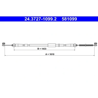 Bilde av ATE 24.3727 1099.2 Bremsekabel 1610