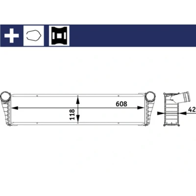 Bilde av MAHLE ORIGINAL CR 778 000S Radiator 610 118 40 med holder, tilbehør klammer Kjøleribber loddet