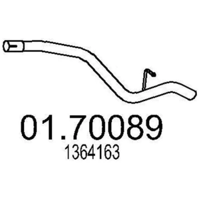 Bilde av MTS 01.70089 Eksosrør 860 bak for bakre eksospotte FORD: Focus 2 Kombi
