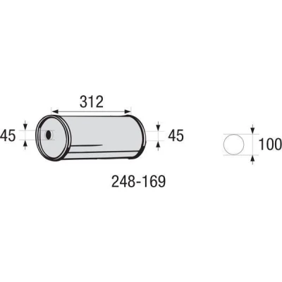 Bilde av BOSAL 248 169 Midtre eksospotte, universell