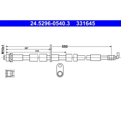 Bilde av ATE 24.5296 0540.3 Bremseslange 540 M10x1