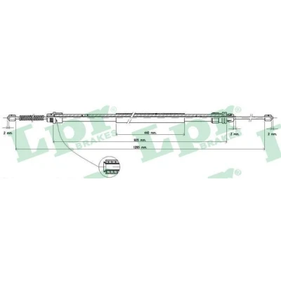 Bilde av LPR C0740B Bremsekabel 1295/935 Trommelbrems