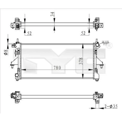 Bilde av TYC 709 0020 R Radiator 780 378 34 Manuel girkasse Kjøleribber satt sammen mekanisk FIAT: Ducato III Flatvogn lastebil / Chassis