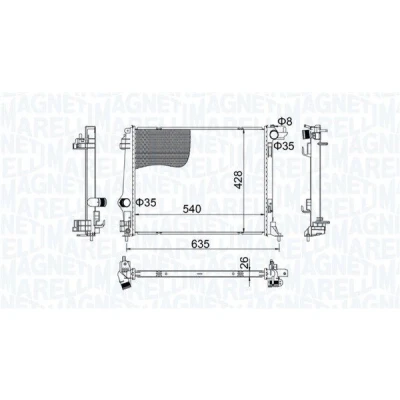 Bilde av MAGNETI MARELLI 350213207400 Radiator 540 428 24 Kjøleribber satt sammen mekanisk