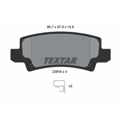 Bilde av TEXTAR 2381601 Bremseklosser med akustisk slitasjevarsel tilbehør TOYOTA: Corolla IX Hatchback, Station Wagon, X Sedan