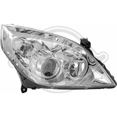 Bilde av DIEDERICHS 1825984 Frontlykter høyre H7, H7/H1, H1 krom, transparent OPEL: Vectra C Caravan, CC
