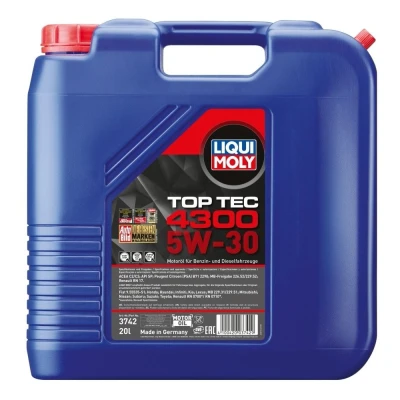 Bilde av Liqui Moly Top Tec 4300 5W 30 20l Motorolje 3742 MERCEDES BENZ: E Klasse Sedan, T modell, Vito Mixto, TOYOTA: HIACE 4 Kasten