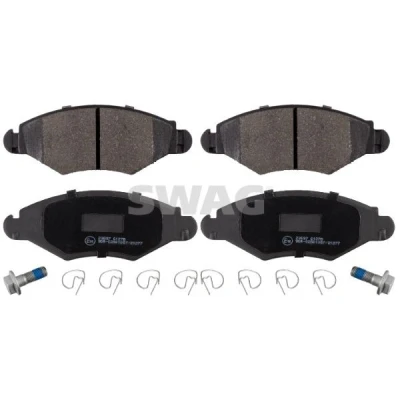 Bilde av SWAG 62 91 6575 Bremseklosser framaksel ekskl. slitasjevarselkontakt med festemateriell PEUGEOT: 206 Hatchback, SW