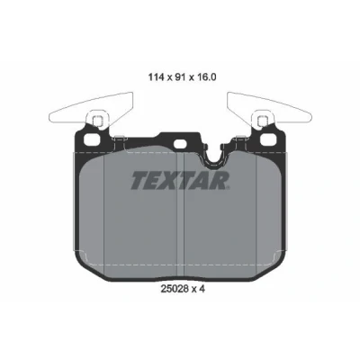 Bilde av TEXTAR 2502807 Bremseklosser klargjort for slitasjeindikator med balansevekter BMW: X1, MINI: Hatchback