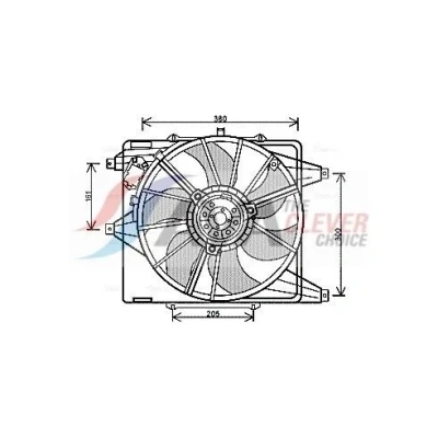 Bilde av AVA COOLING SYSTEMS RT7541 Kjølevifte 386mm 385mm 12V med kjølerøufteramme (kant), uten motstand styring RENAULT: Kangoo I Express