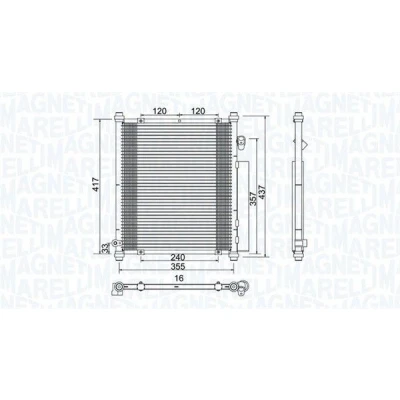 Bilde av MAGNETI MARELLI 350203907000 Kondensator med tørker 355x417x16 417 355 16 HONDA: Jazz 2