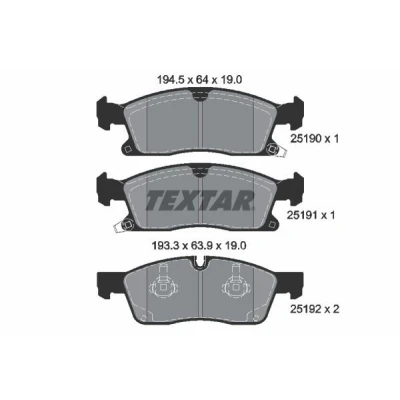 Bilde av TEXTAR 2519002 Bremseklosser med akustisk slitasjevarsel JEEP: GRAND CHEROKEE 4