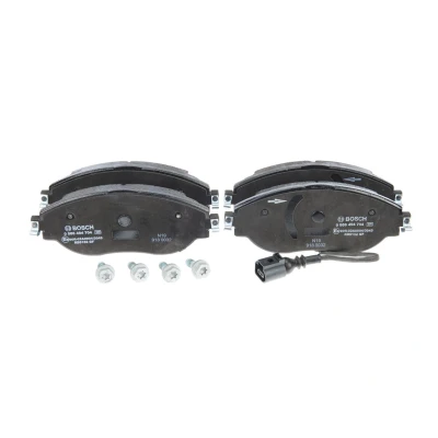 Bilde av BOSCH 0 986 494 704 Bremseklosser Low Metallic med integrert slitasjesensor antihyle blikk, skruer tilbehør VOLKSWAGEN: Sharan II