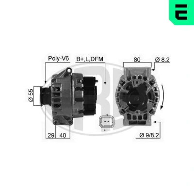 Bilde av ERA 210523A Dynamo 14V 75A RENAULT: Kangoo I Express, CLIO 2, Scénic 1