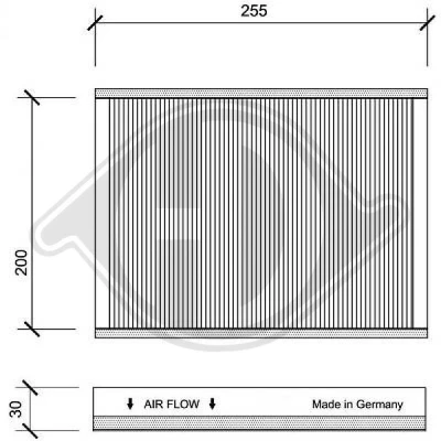 Bilde av DIEDERICHS DCI1062 Kupéfilter Karbonfilter 255 210 30 Climate