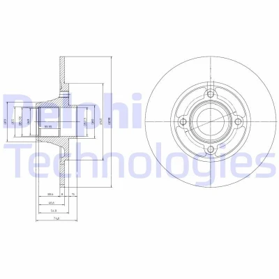 Bilde av DELPHI BG9033RS Bremseskiver 238 8 4 fullt ut oljet ubehandlet med hjullager, ABS senorring