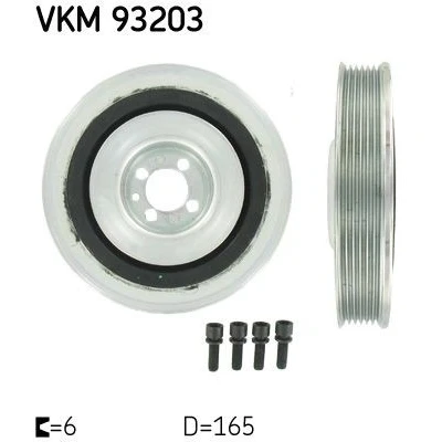 Bilde av SKF VKM 93203 Remskive Veivaksel 165 6 OPEL: Combo D Varebil / Stasjonsvogn, Astra H Caravan, Vectra C CC, SAAB: 9 5 Stasjonsvogn