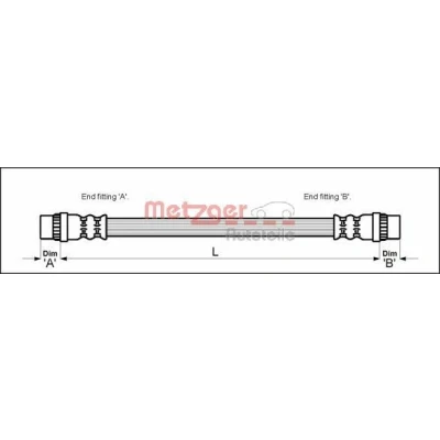 Bilde av METZGER 4111164 Bremseslange 183 F10 x 1 PEUGEOT: 607 Sedan